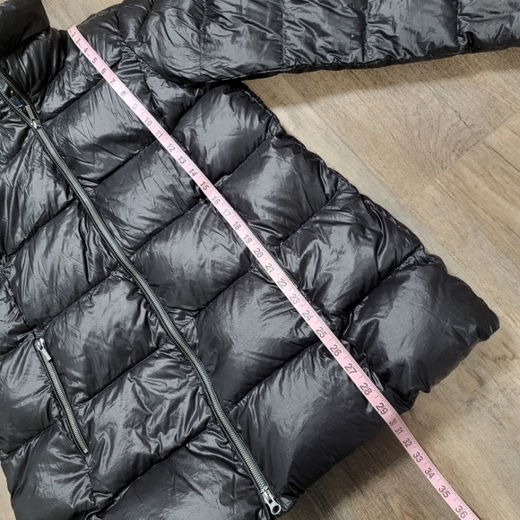 Lands End Mid Length Down Filled Coat Black Puffer Sz L/P 14-16 Zip Up NWOT - Picture 10 of 12